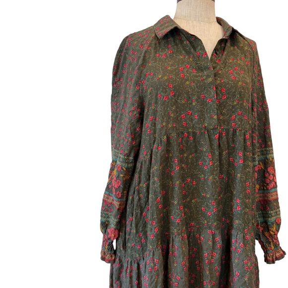 Natural Life bohemian floral long sleeve midi dress - Picture 5 of 14